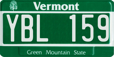 VT license plate YBL159