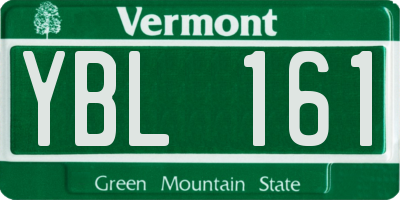VT license plate YBL161