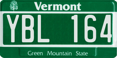 VT license plate YBL164