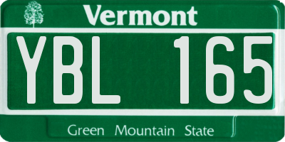 VT license plate YBL165