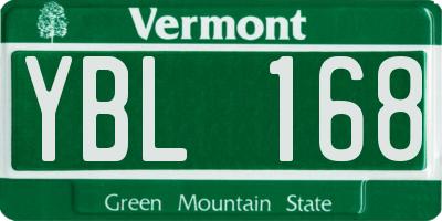 VT license plate YBL168