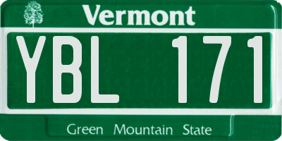 VT license plate YBL171