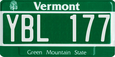 VT license plate YBL177