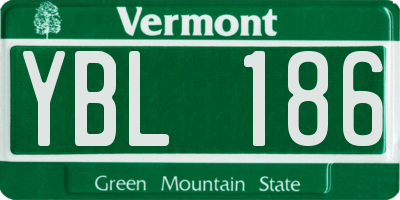 VT license plate YBL186