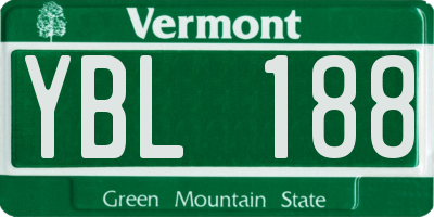 VT license plate YBL188