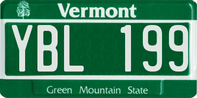 VT license plate YBL199