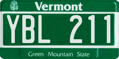 VT license plate YBL211