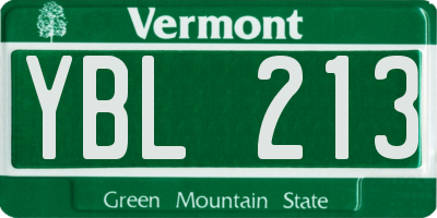 VT license plate YBL213