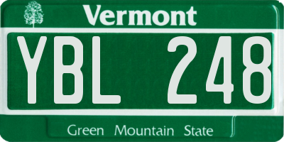 VT license plate YBL248