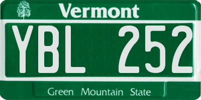 VT license plate YBL252