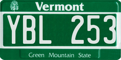 VT license plate YBL253