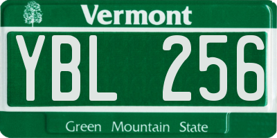 VT license plate YBL256