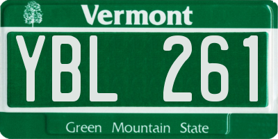 VT license plate YBL261