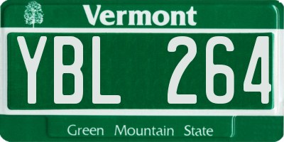 VT license plate YBL264