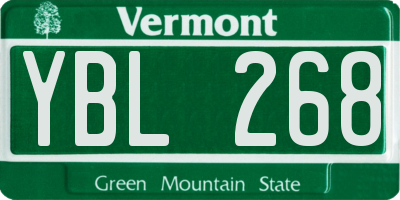 VT license plate YBL268