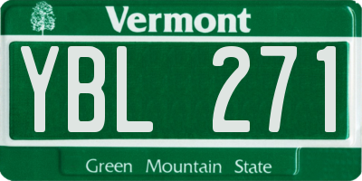 VT license plate YBL271