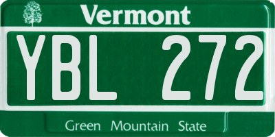 VT license plate YBL272