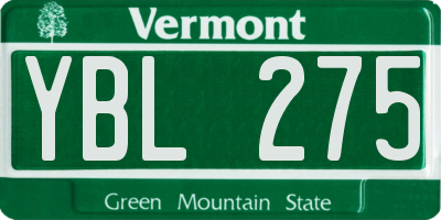 VT license plate YBL275