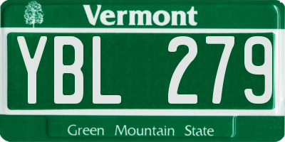 VT license plate YBL279