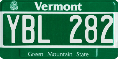 VT license plate YBL282