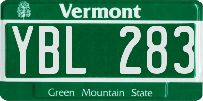 VT license plate YBL283