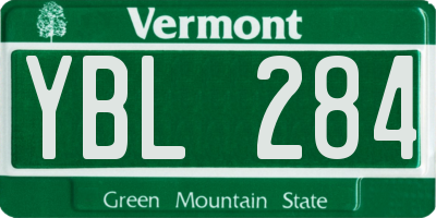 VT license plate YBL284