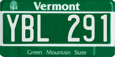 VT license plate YBL291