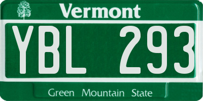 VT license plate YBL293