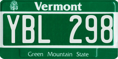 VT license plate YBL298
