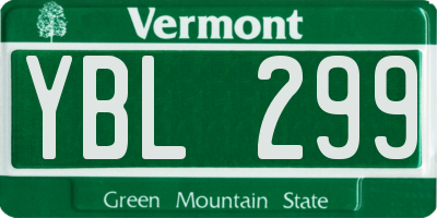 VT license plate YBL299