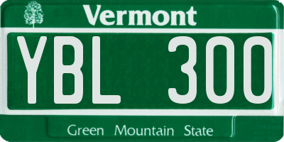 VT license plate YBL300