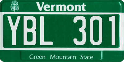 VT license plate YBL301