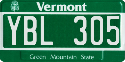 VT license plate YBL305