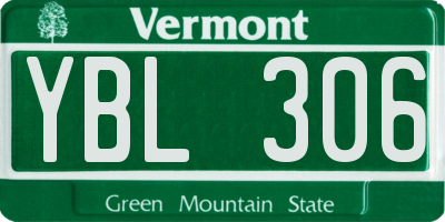 VT license plate YBL306