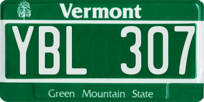 VT license plate YBL307