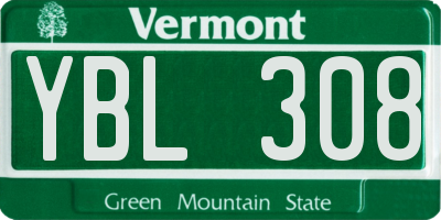 VT license plate YBL308