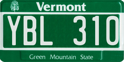 VT license plate YBL310