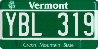 VT license plate YBL319