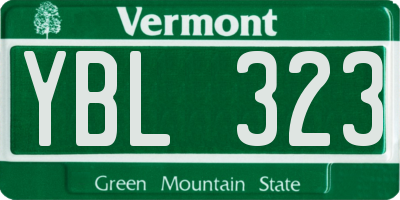 VT license plate YBL323