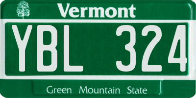 VT license plate YBL324