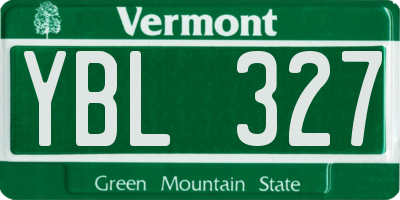VT license plate YBL327