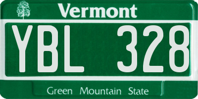 VT license plate YBL328
