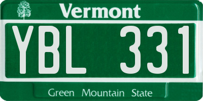 VT license plate YBL331