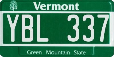 VT license plate YBL337