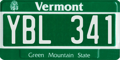 VT license plate YBL341