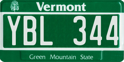 VT license plate YBL344