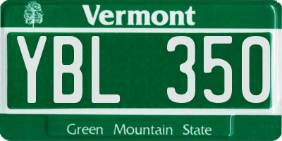 VT license plate YBL350