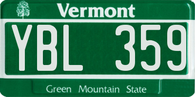 VT license plate YBL359