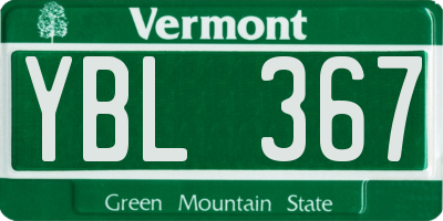 VT license plate YBL367