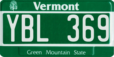 VT license plate YBL369